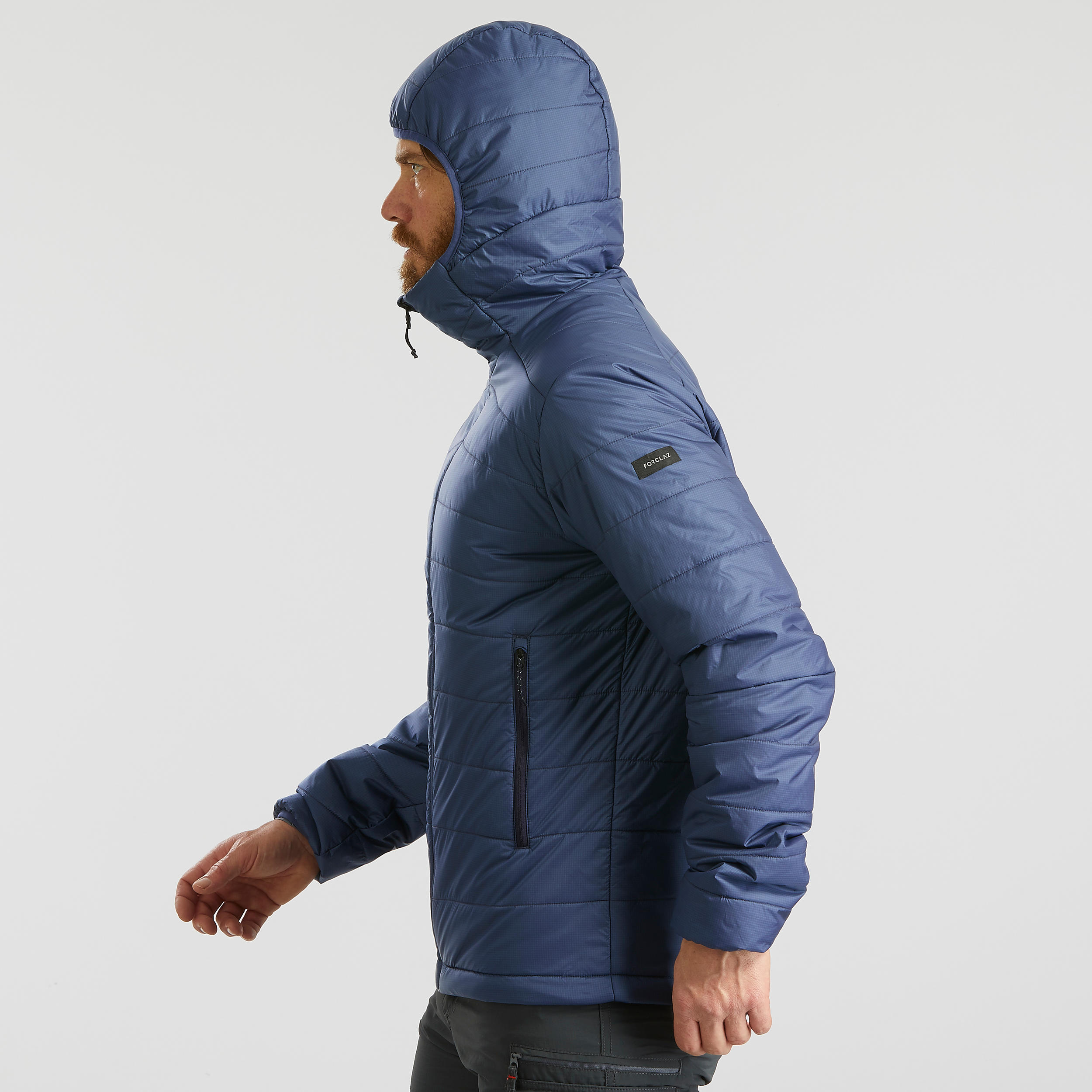 Men s Mountain Trekking Synthetic Padded Jacket MT100 5 C Blue