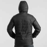 M Synthetic Mountain Trekking Padded Jacket - TREK 100 with hood  -5°C - Black