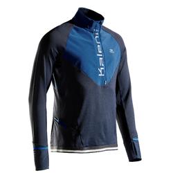 CAMISETA DE MANGA LARGA HOMBRE CÁLIDA CON CREMALLERA KIPRUN WARM REGUL AZUL