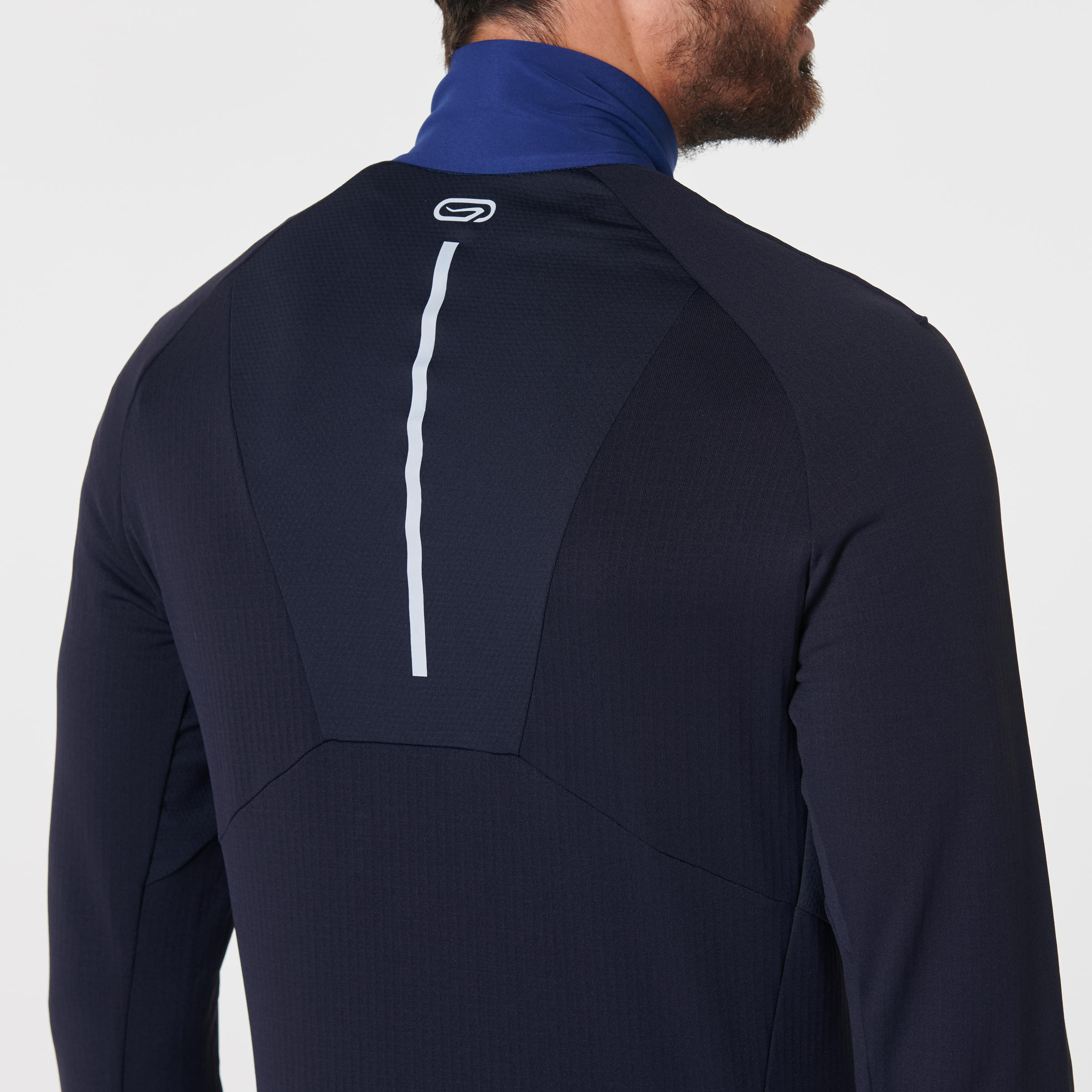 MEN'S LONG-SLEEVED WARM ZIP T-SHIRT KIPRUN WARM REGUL - BLUE 12/13