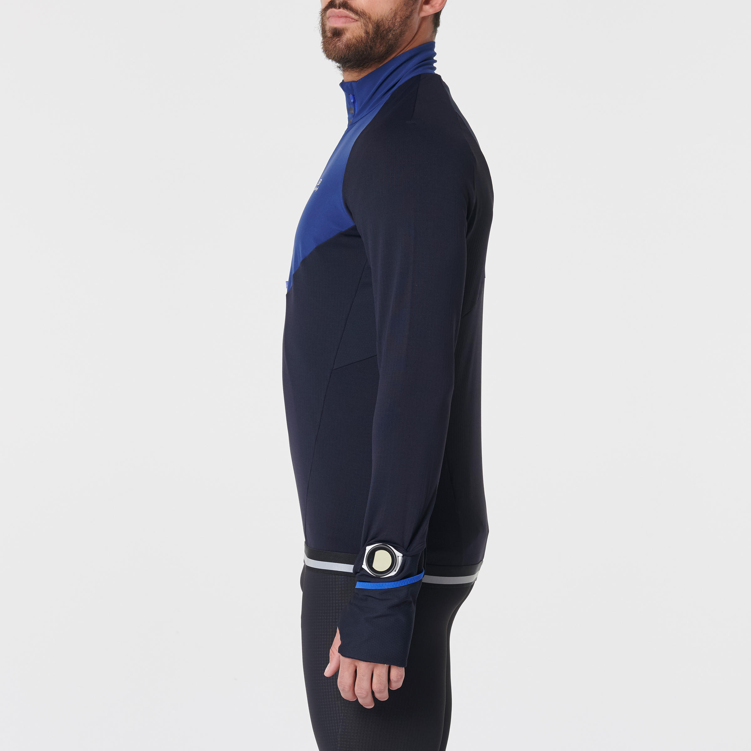 MEN'S LONG-SLEEVED WARM ZIP T-SHIRT KIPRUN WARM REGUL - BLUE 3/13