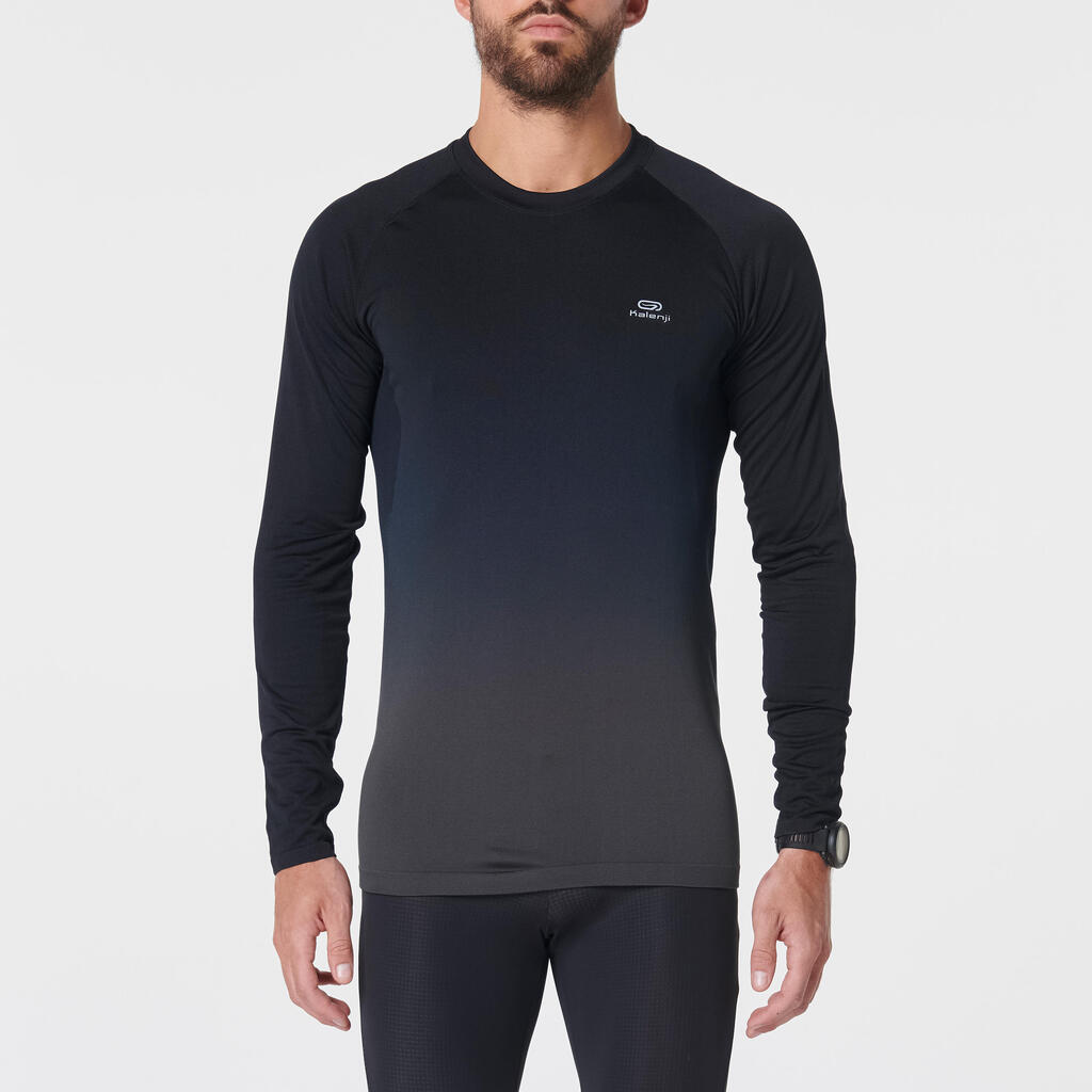 ΑΝΔΡΙΚΟ ΜΑΚΡΥΜΑΝΙΚΟ T-SHIRT ΓΙΑ ΤΡΕΞΙΜΟ KIPRUN CARE - ΜΑΥΡΟ ΓΚΡΙ