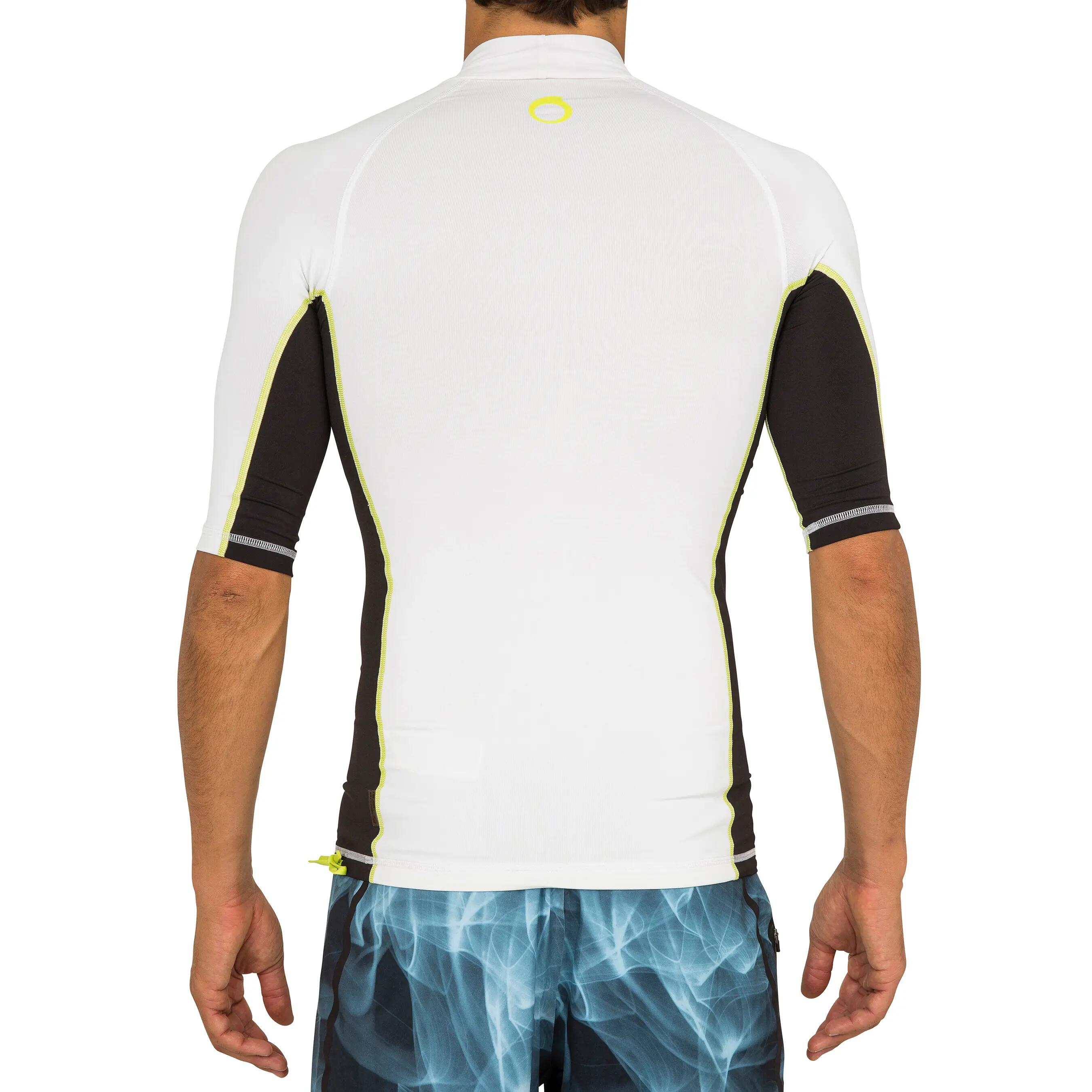 500 Men's Short Sleeve UV Protection Surfing Top T-Shirt - White Black 4/12