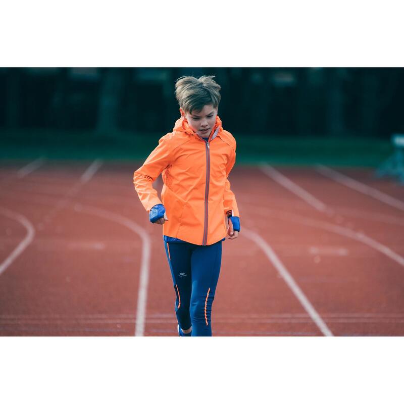 Pantaloni atletica bambino KIPRUN azzurro-rosso