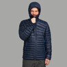 Men's Trekking Down Jacket with Hood - MT100 -5°C Navy