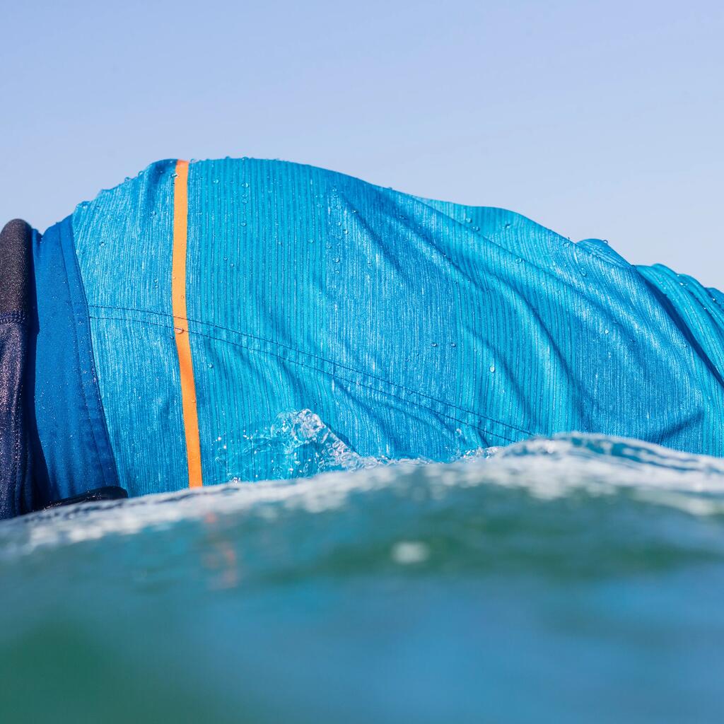 Κοντό μαγιό βερμούδα 500 για surf - Ρίγες/Πετρόλ