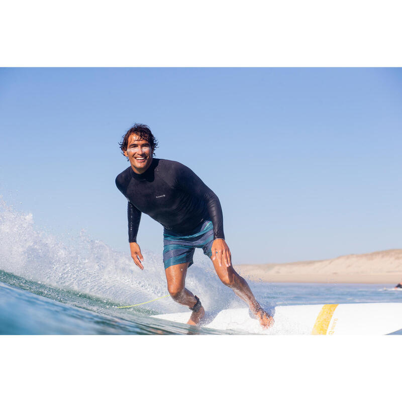 Men's Surfing Thermal Fleece Long Sleeve T-shirt 900 - Black