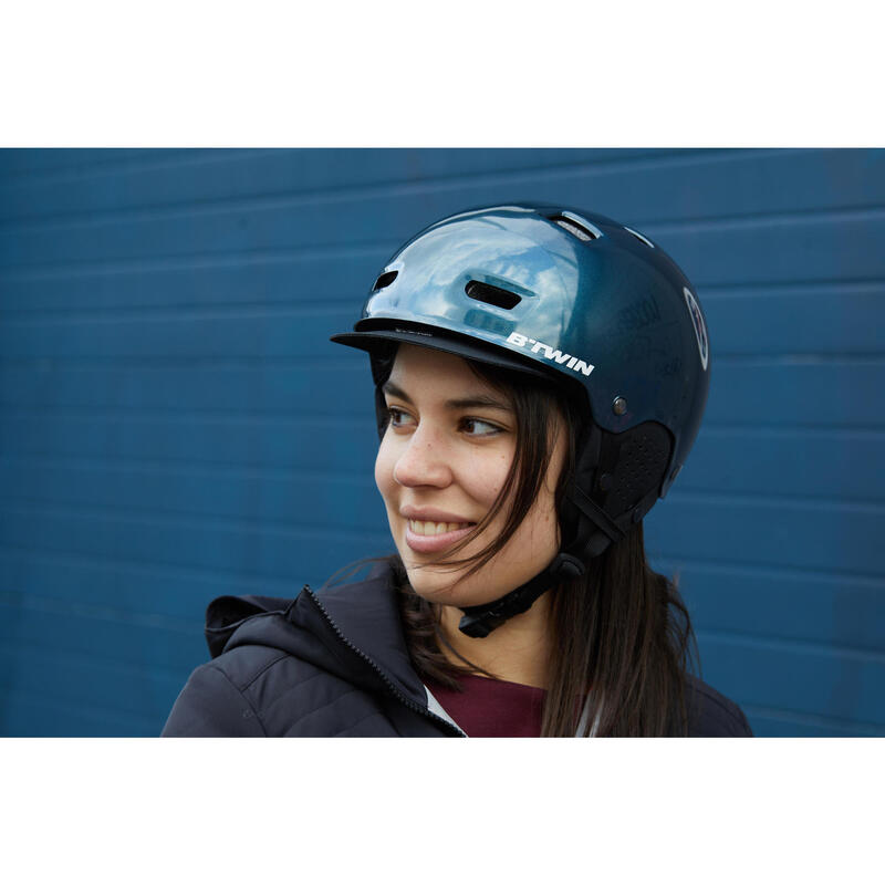 500 Urban Cycling Bowl Helmet - Petrol Blue