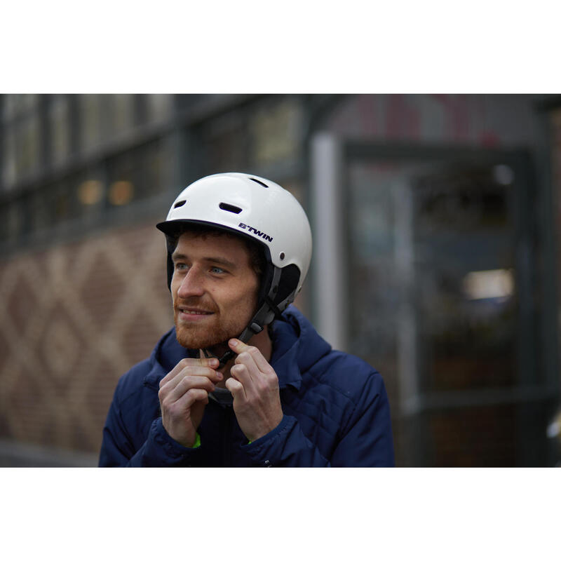 城市自行車碗型安全帽500 - 白色