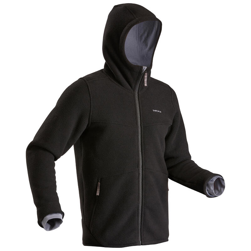 Erkek Sıcak Tutan Outdoor Polar Kışlık Mont/Kar Montu - Siyah - SH500