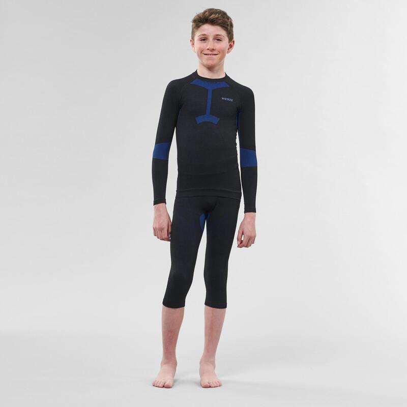 Dětské lyžařské spodní tričko 580 I-Soft černo-modré 