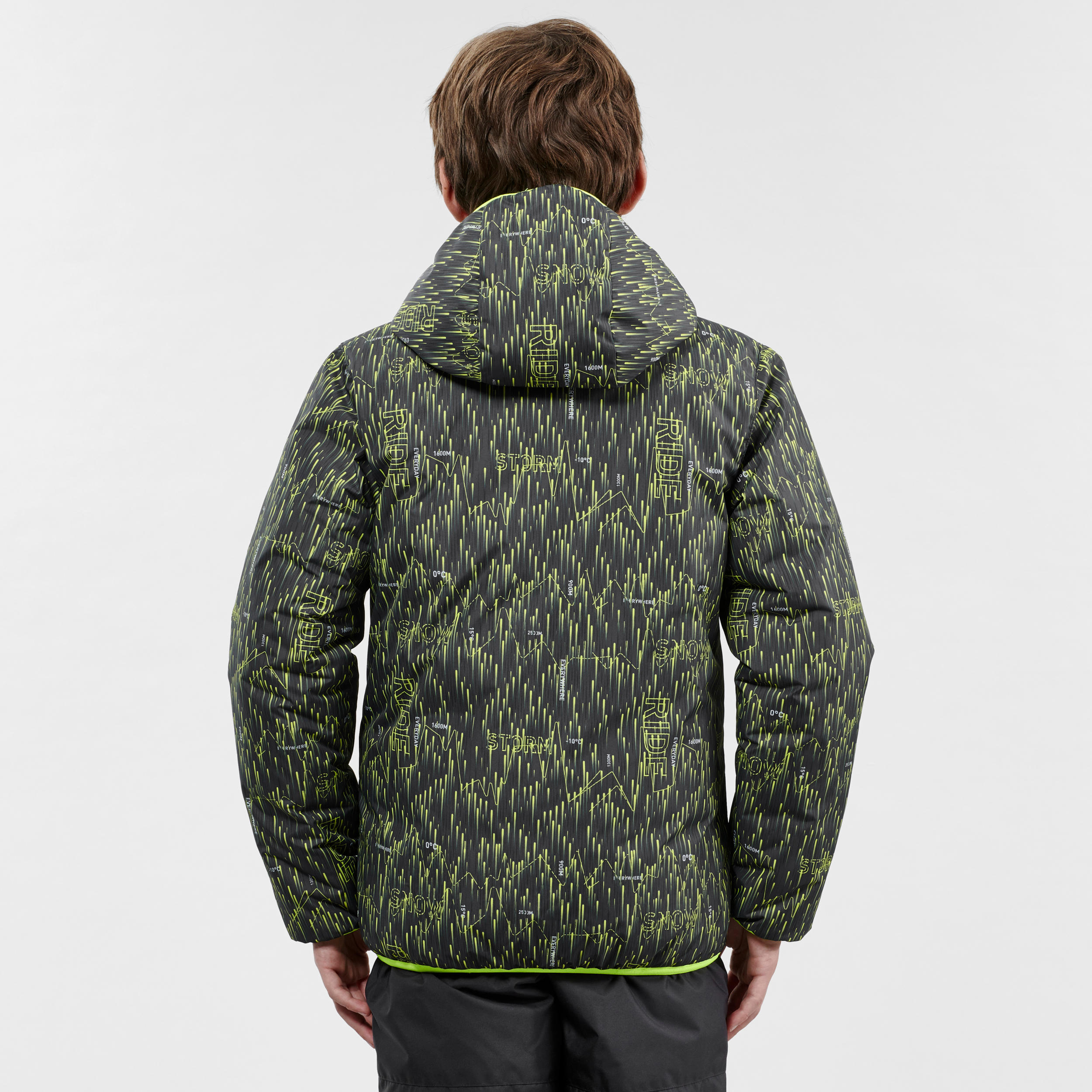 Children's Ski Jacket Warm Reverse - Black and Yellow 6/21