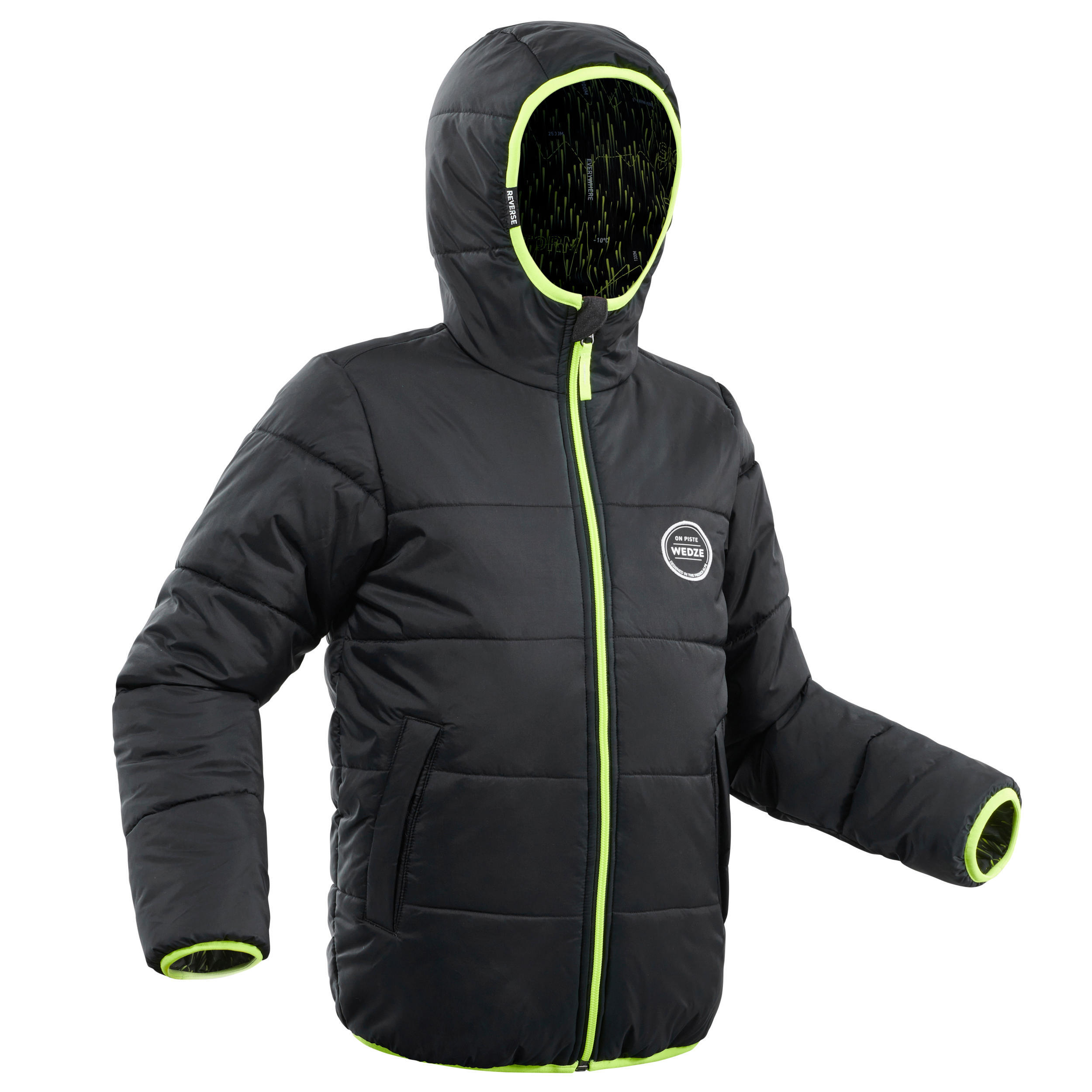 Children's Ski Jacket Warm Reverse - Black and Yellow 2/21