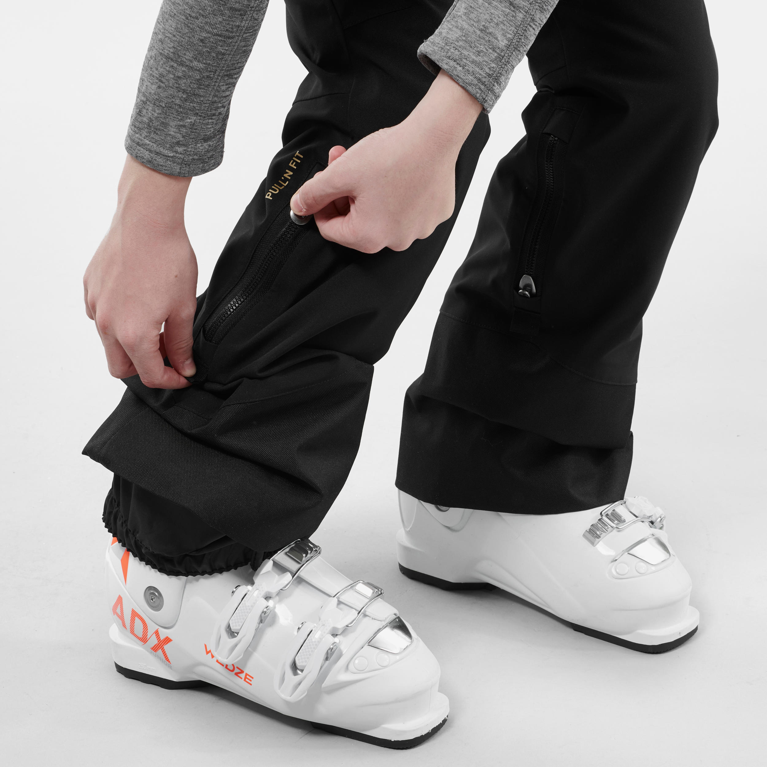 KIDS’ WARM AND WATERPROOF SKI TROUSERS - PNF 900 - BLACK 7/10