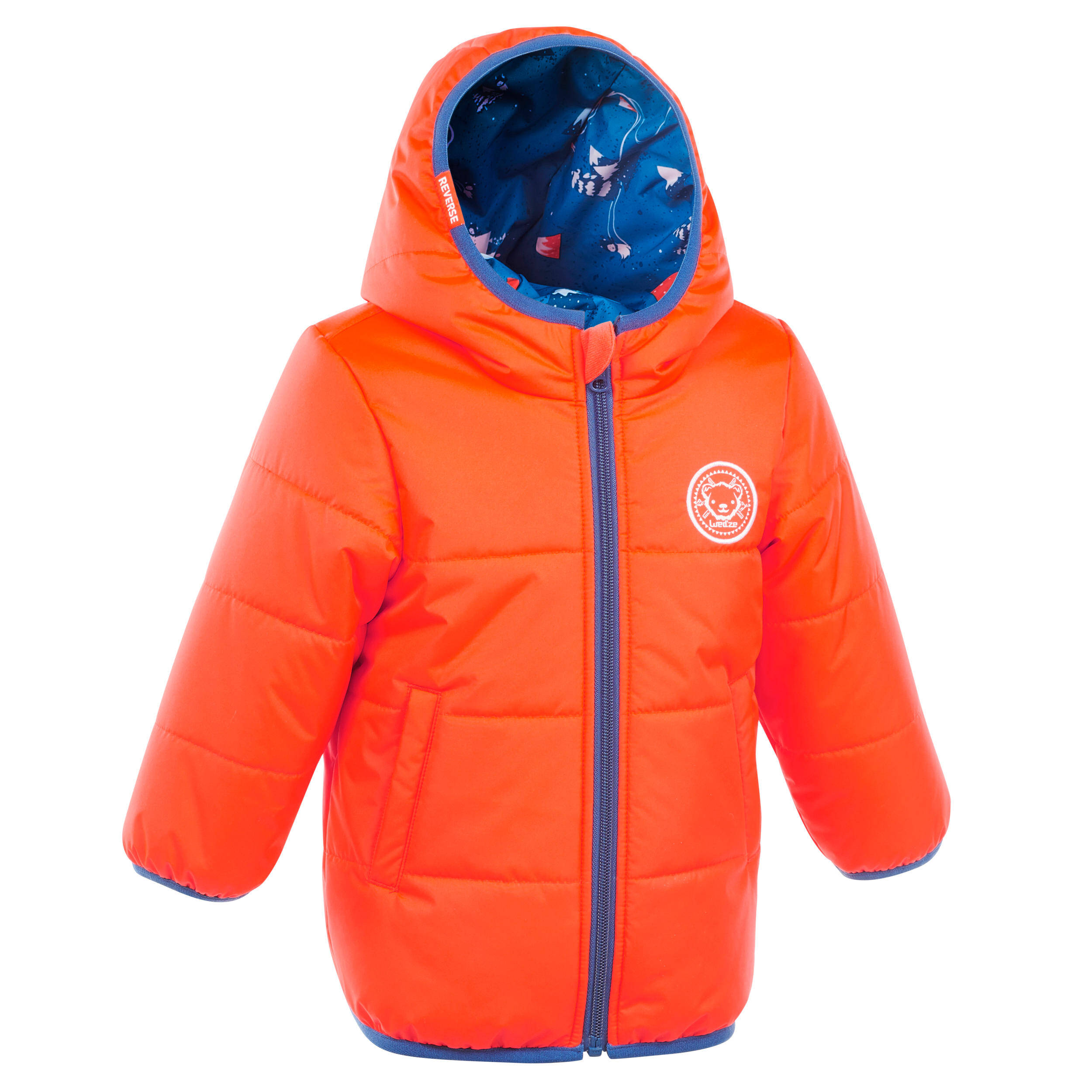 BABY SKIING/SLEDGING REVERSIBLE JACKET WARM - ORANGE -  3