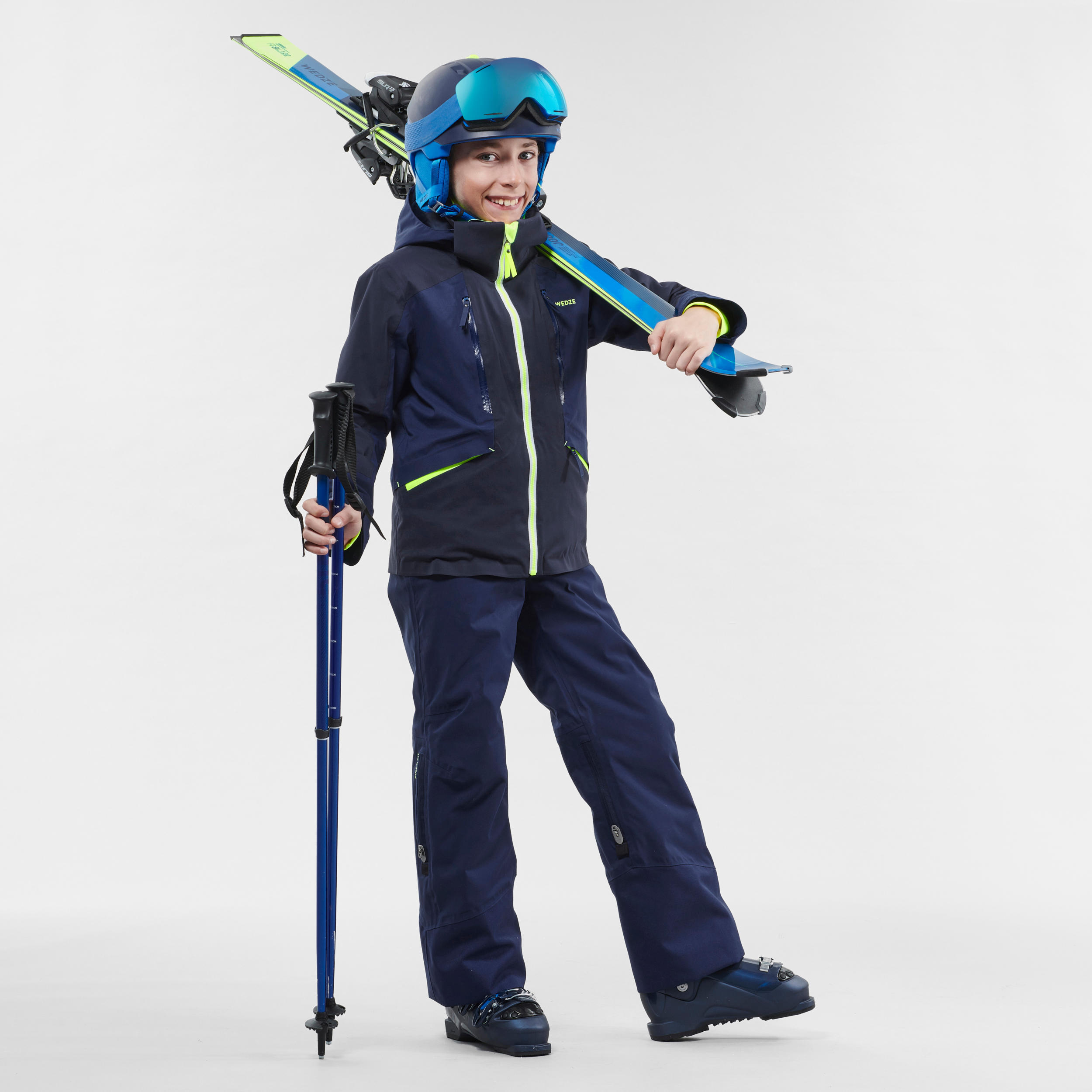 PANTALON DE SKI ENFANT CHAUD ET IMPERMEABLE PNF 900 BLEU MARINE 3/13