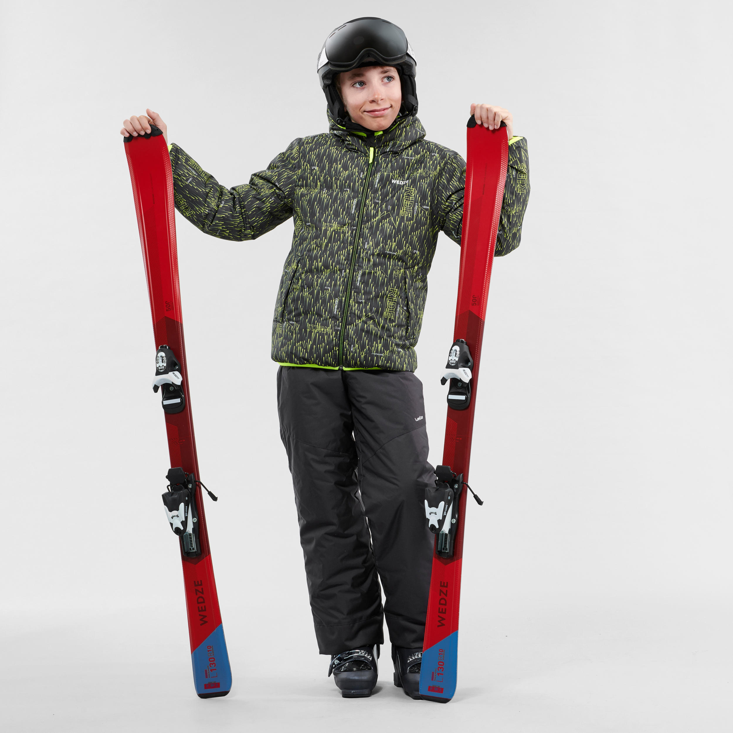 Children's Ski Jacket Warm Reverse - Black and Yellow 3/21