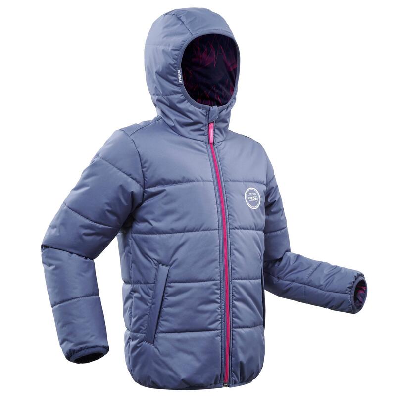 Chaqueta de Esquí y Nieve Niños Ski-P 100 Warm Reversible Azul Rosa