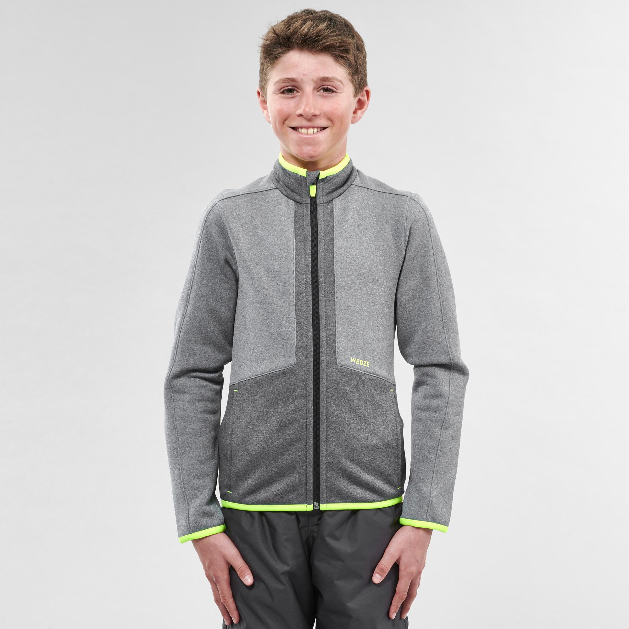 CHAQUETA SUDADERA TÉRMICA ESQUÍ Y NIEVE interior WED'ZE 900 NIÑOS GRIS Wedze Decathlon