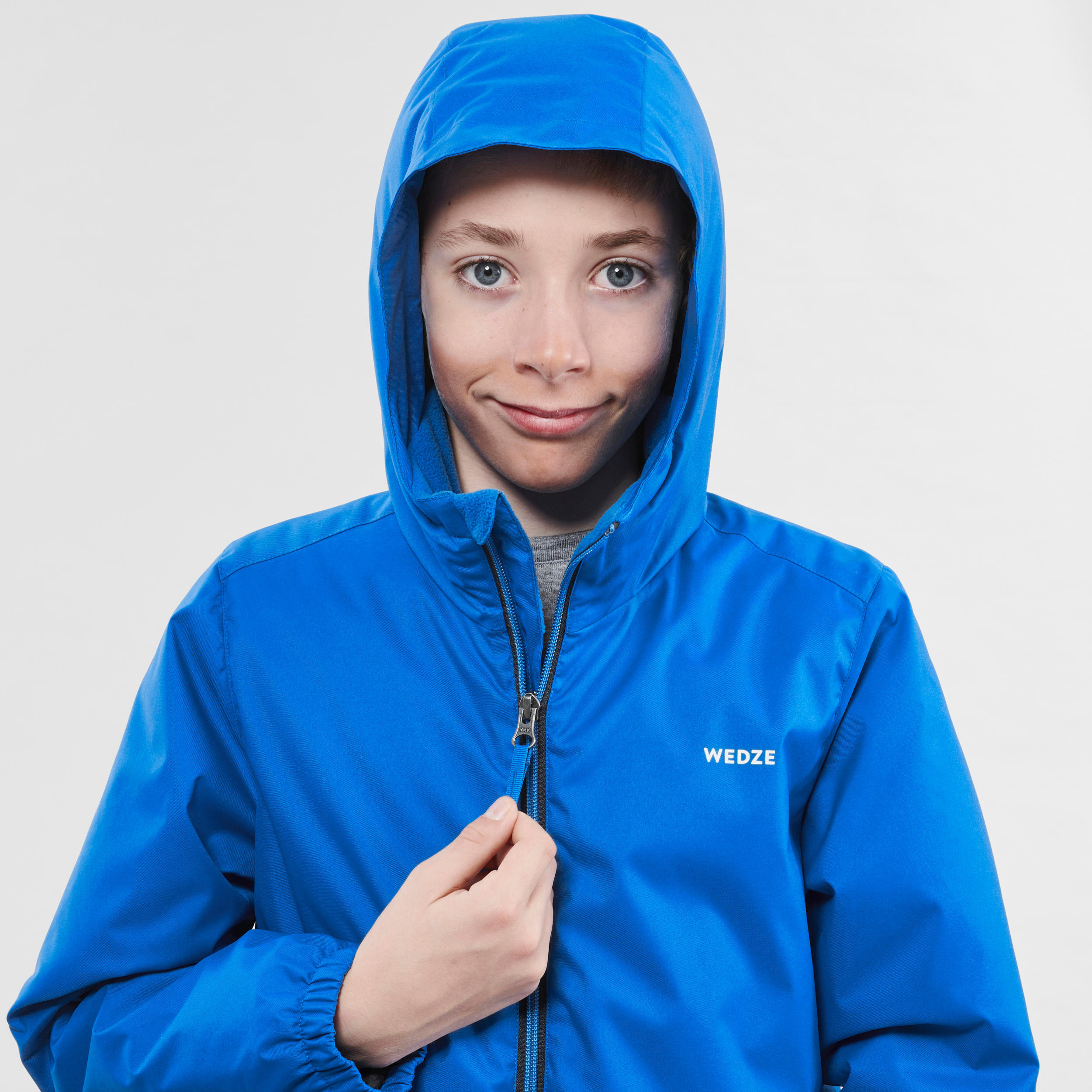 KIDS’ WARM AND WATERPROOF SKI JACKET 100 BLUE 6/8