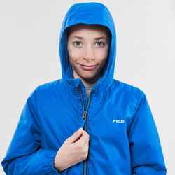 KIDS’ WARM AND WATERPROOF SKI JACKET 100 BLUE