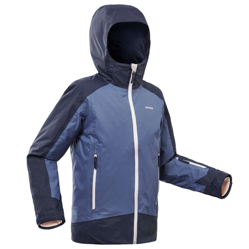 GIRL INTERMEDIATE ON PIST SKIING CLOTHS - JR D-SKI JACKET 500 - BLUE