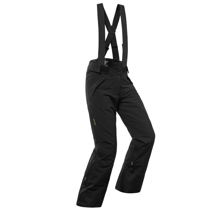 Pantalon călduros impermeabil schi PNF900 Negru Fete