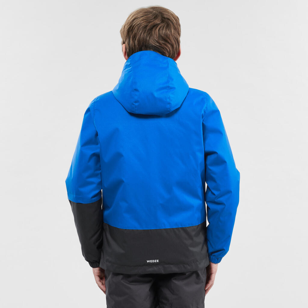 Detská lyžiarska hrejivá a nepremokavá bunda 100 modrá