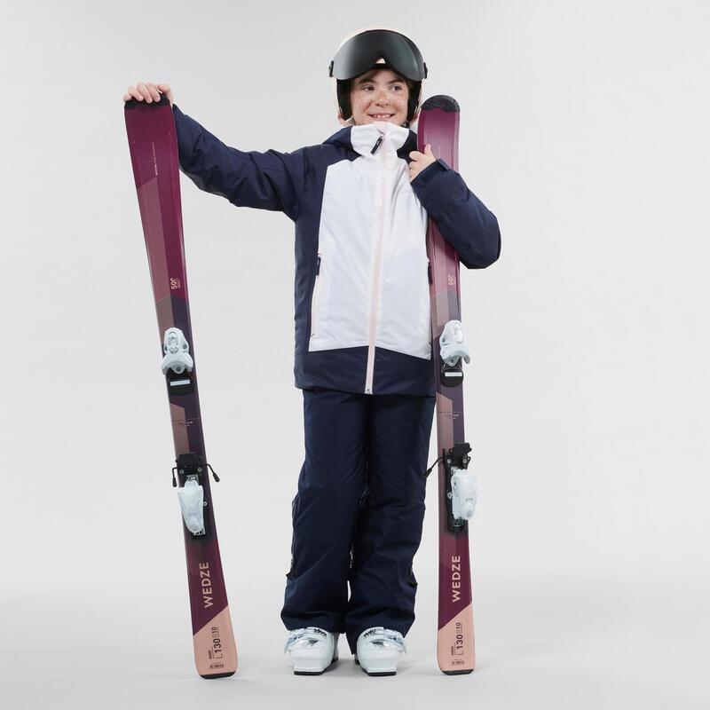 PANTALON DE SKI ENFANT CHAUD ET IMPERMEABLE PNF 500 BLEU MARINE