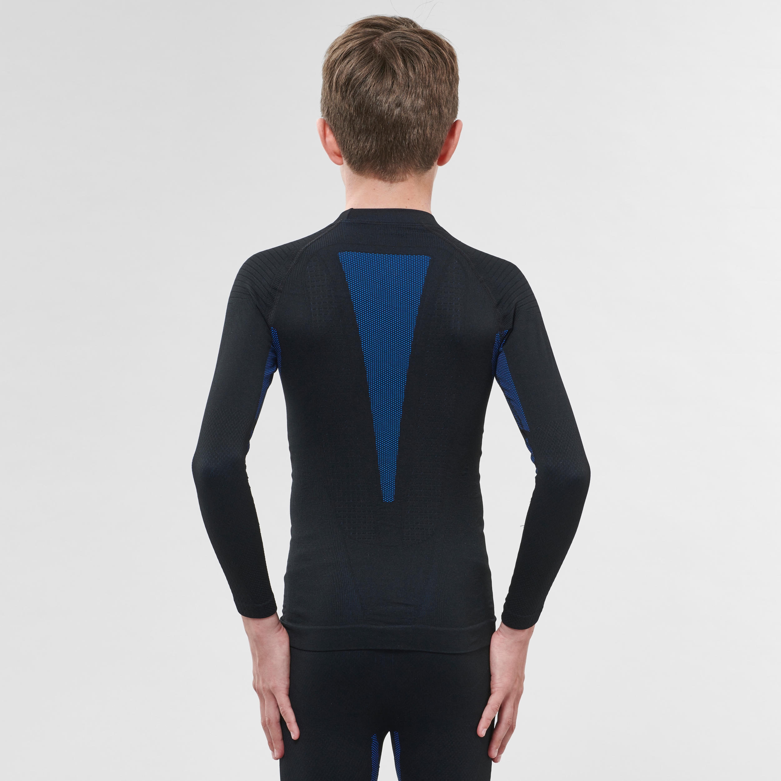 Kids Ski Base Layer Top I Soft Black Blue