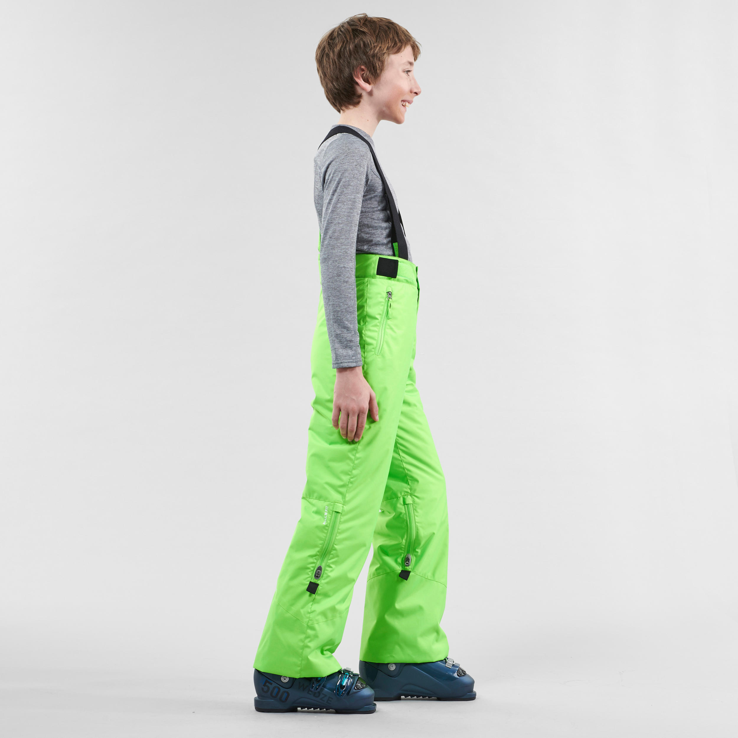 KIDS' SKI TROUSERS PNF 500 - GREEN 