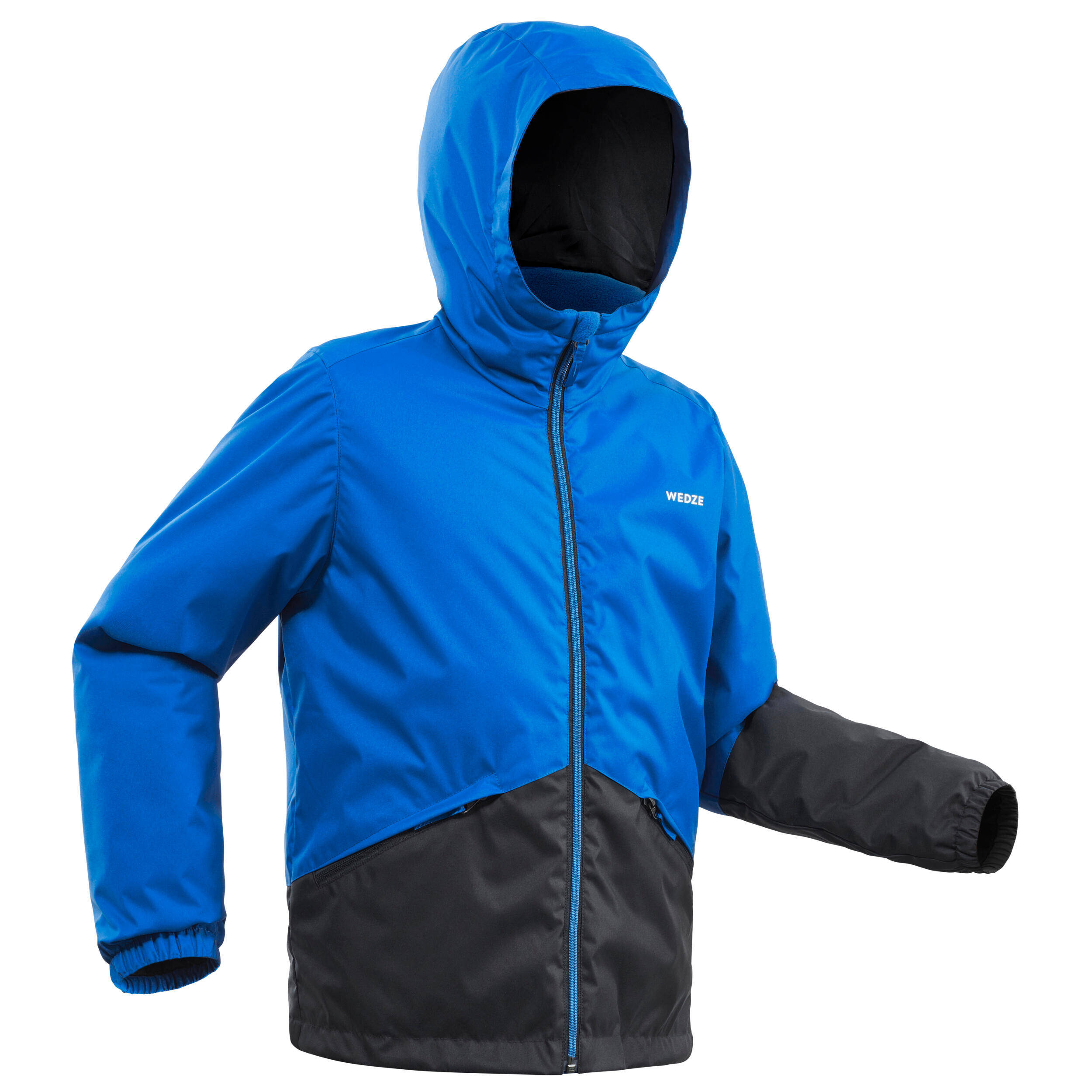KIDS’ WARM AND WATERPROOF SKI JACKET 100 BLUE -  2