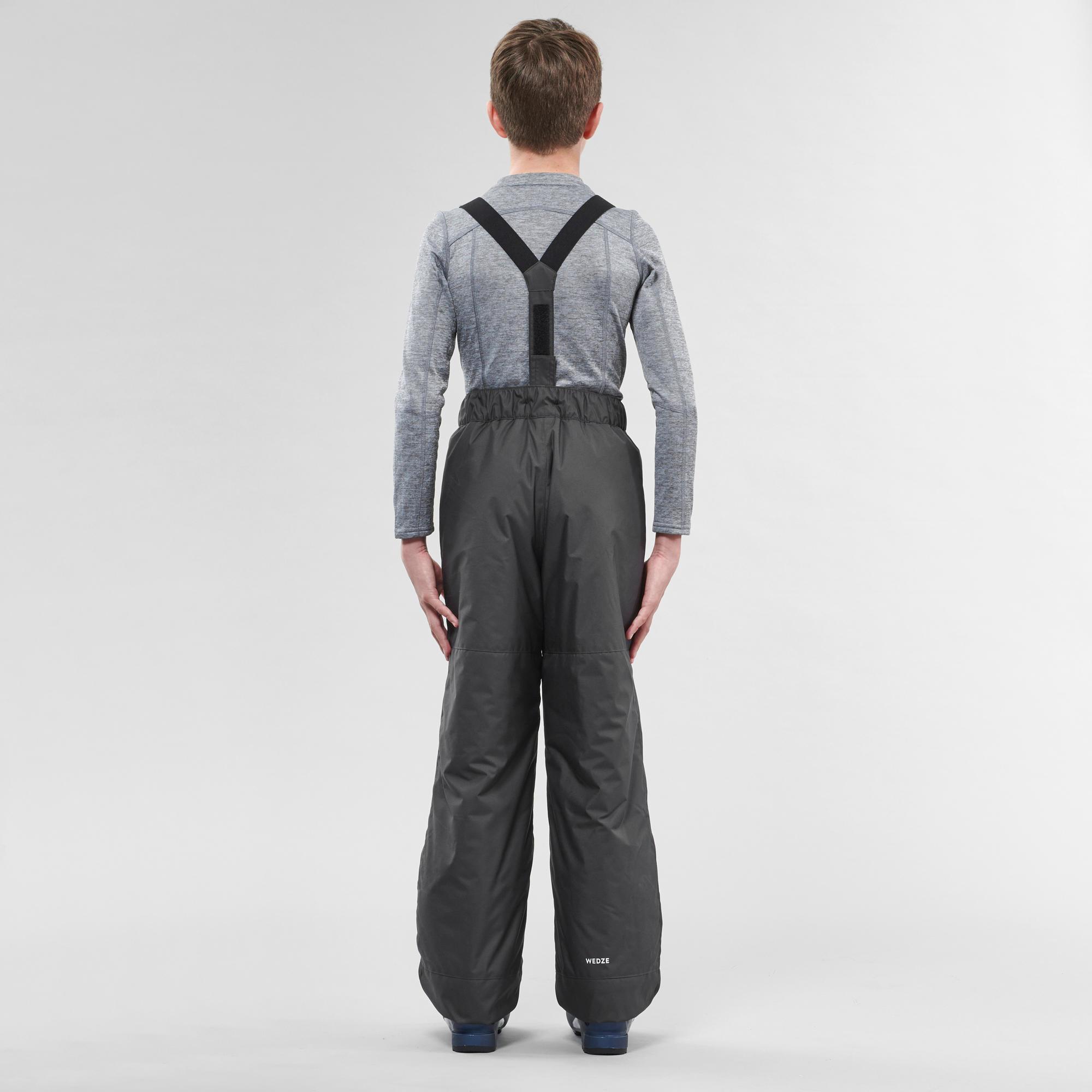 PANTALON DE SKI ENFANT 100 GRIS FONC