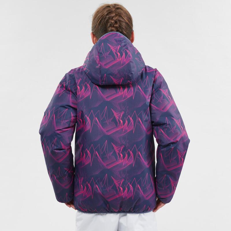 Chaqueta de Esquí y Nieve Niños Ski-P 100 Warm Reversible Azul Rosa