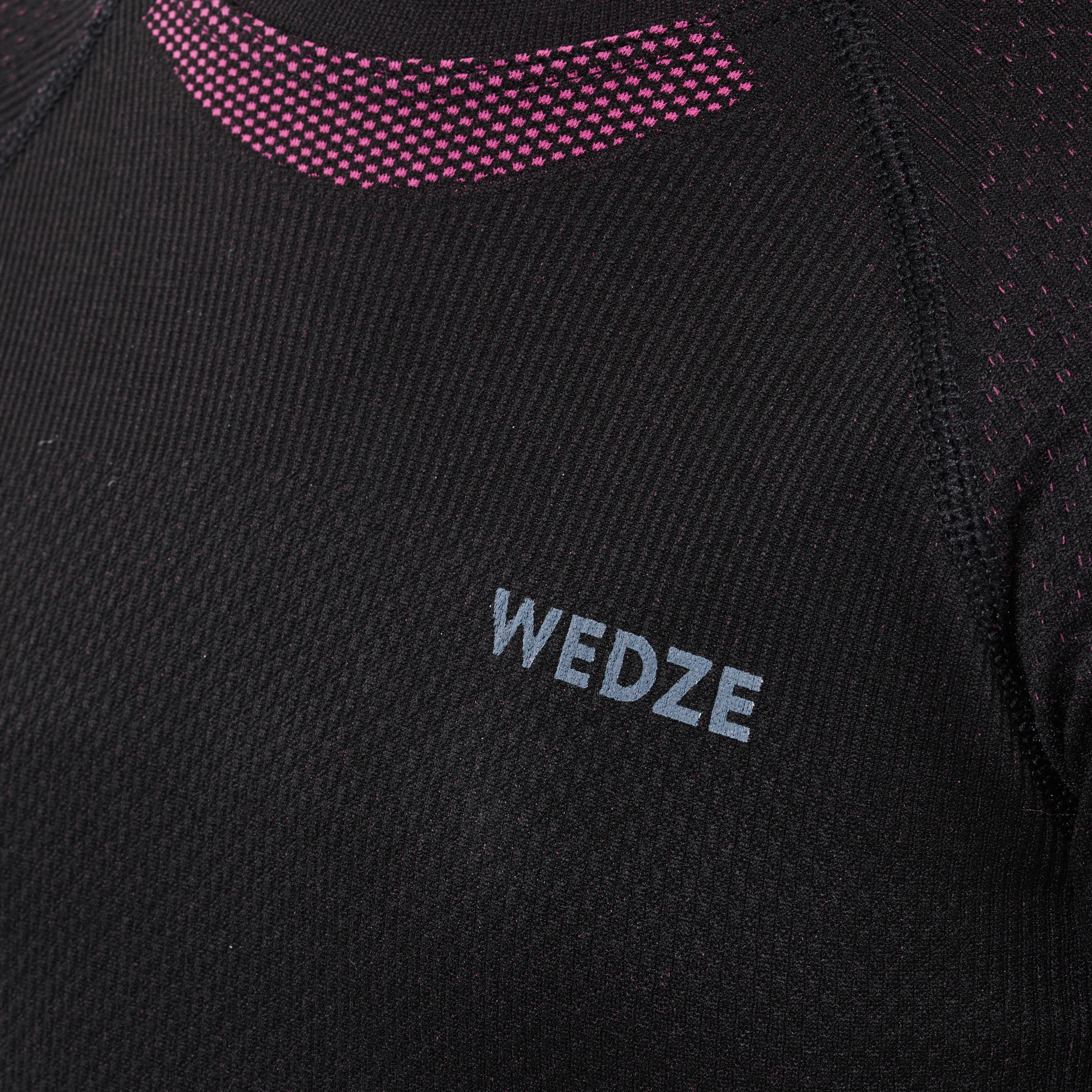 Kids’ Ski Base Layer Seamless I-Soft Top - BL 580 - Black/Pink 8/8