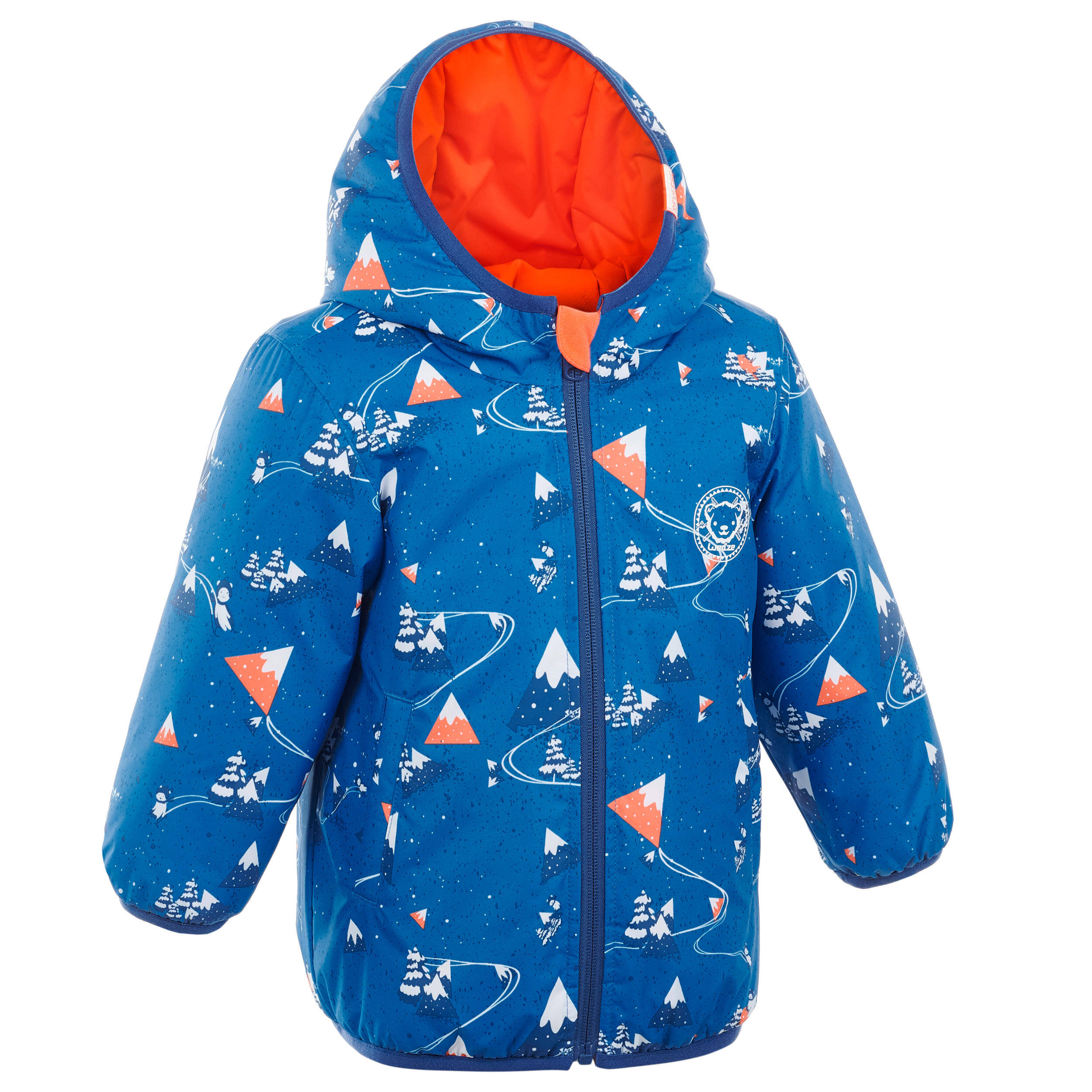 BABY SKIING/SLEDGING REVERSIBLE JACKET WARM - ORANGE -  1