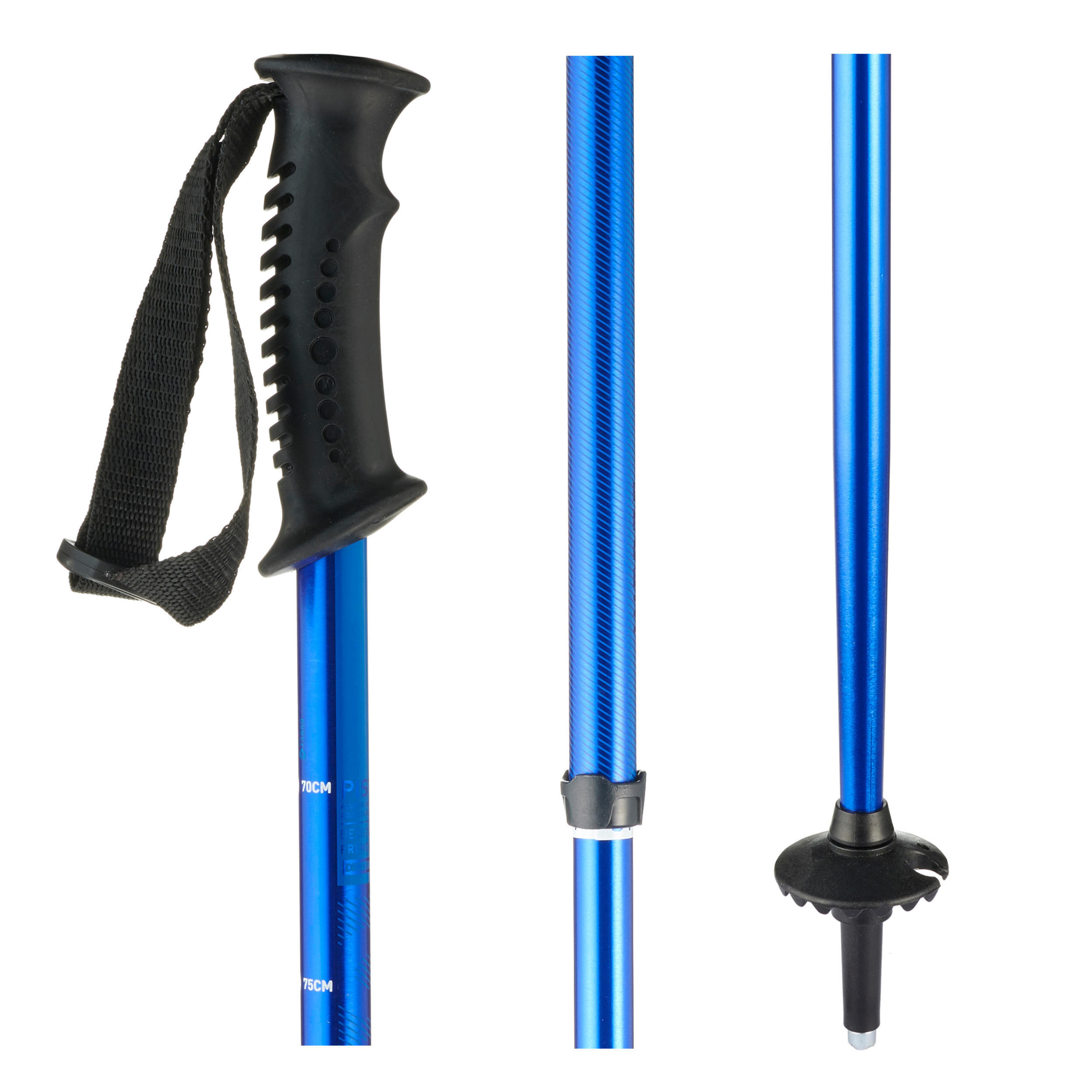 Kids' Push Pin Ski Poles - Blue - WEDZE