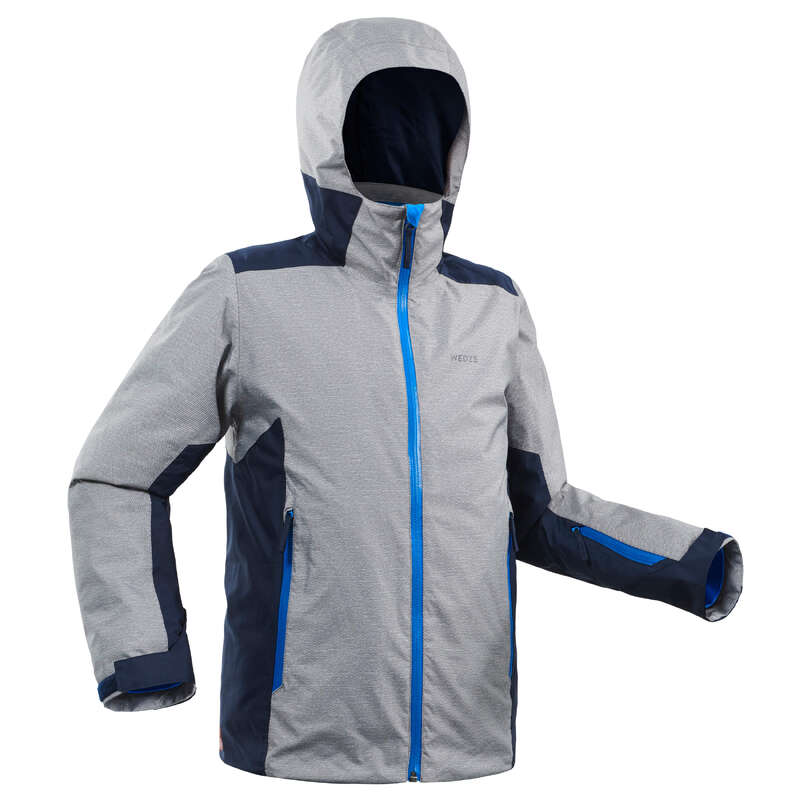 BOY. INTERMEDIATE ON PIST SKIING CLOTHS Clothing - JR D-SKI JACKET 500 - GREY WEDZE - Coats and Jackets