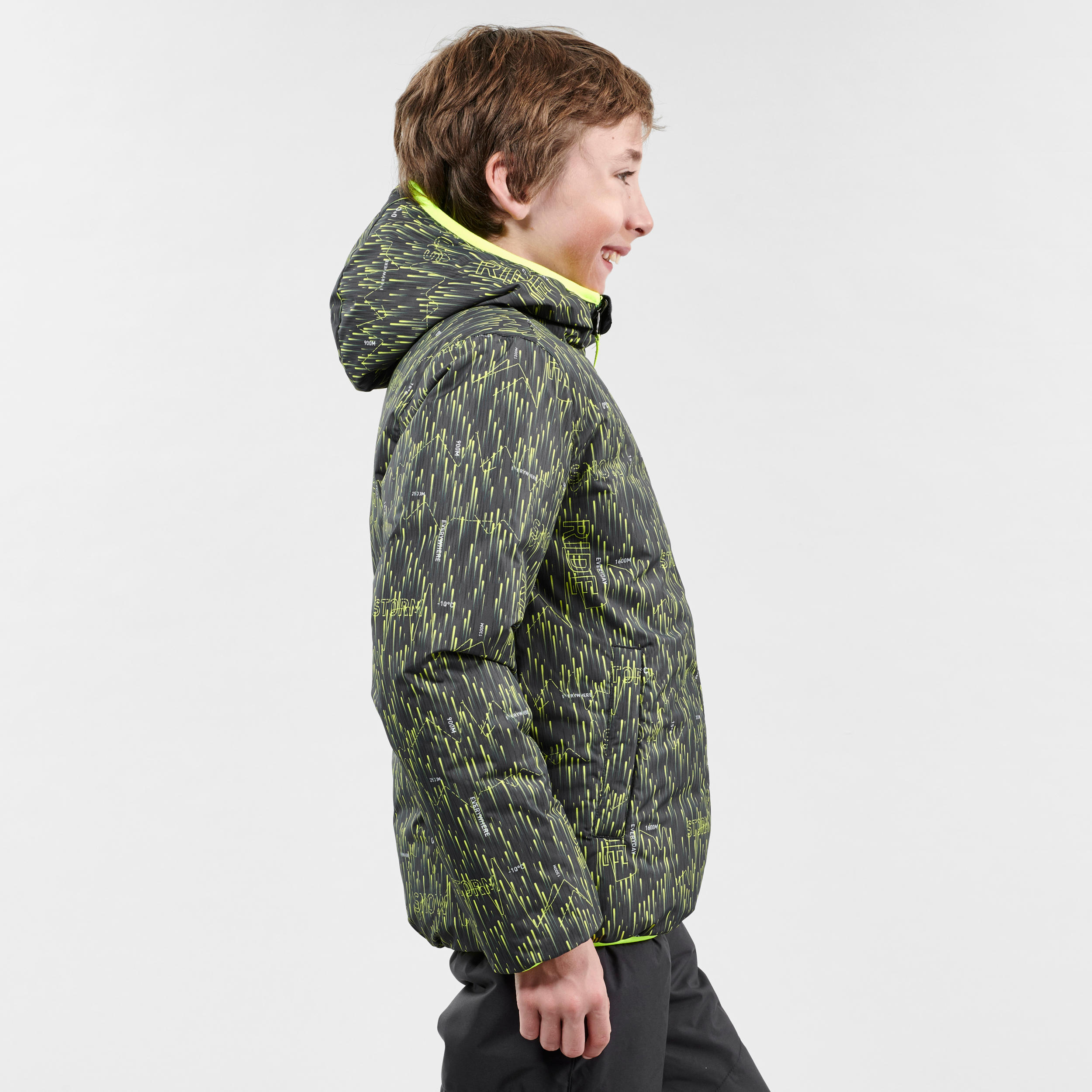 Children's Ski Jacket Warm Reverse - Black and Yellow 5/21