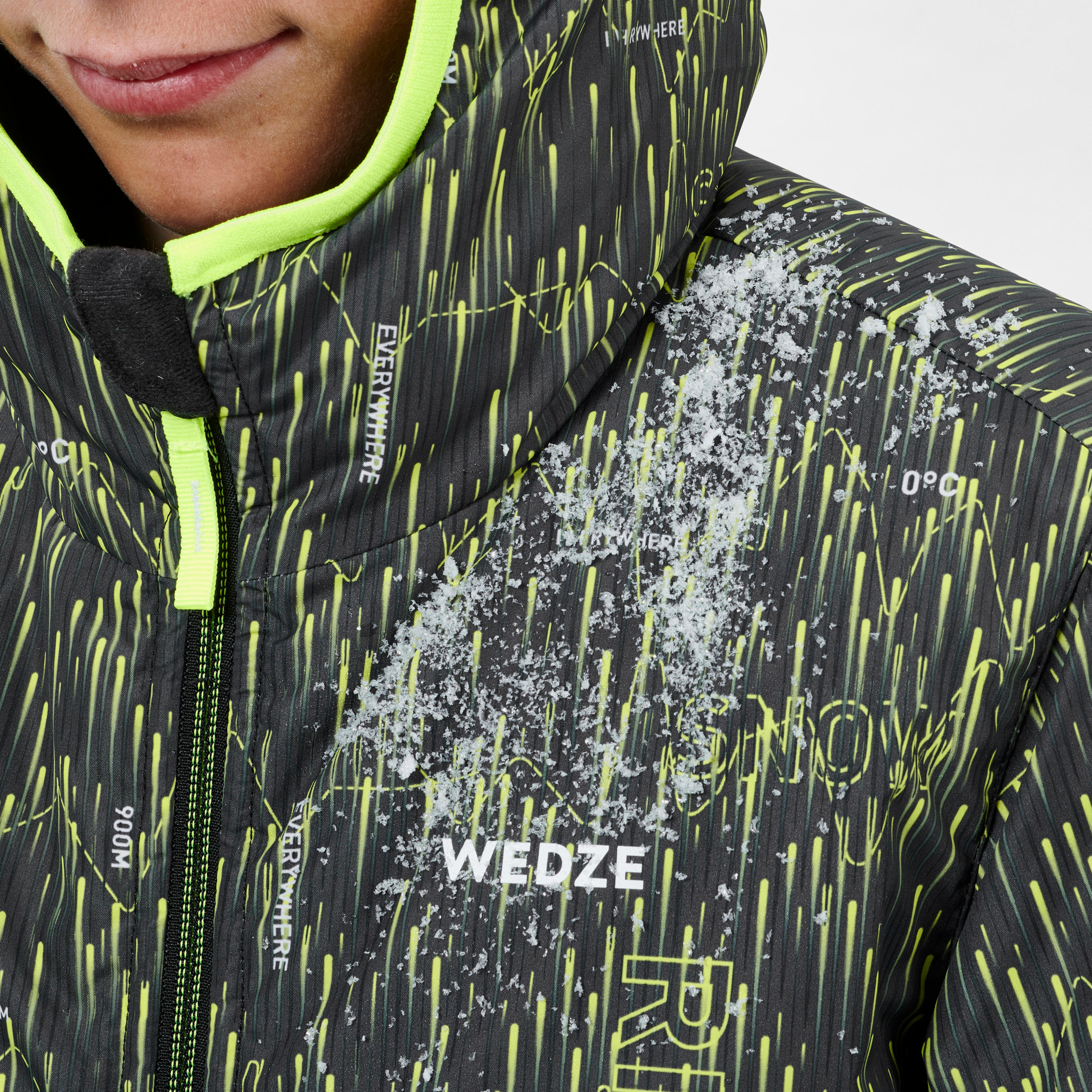 Children's Ski Jacket Warm Reverse - Black and Yellow 8/21