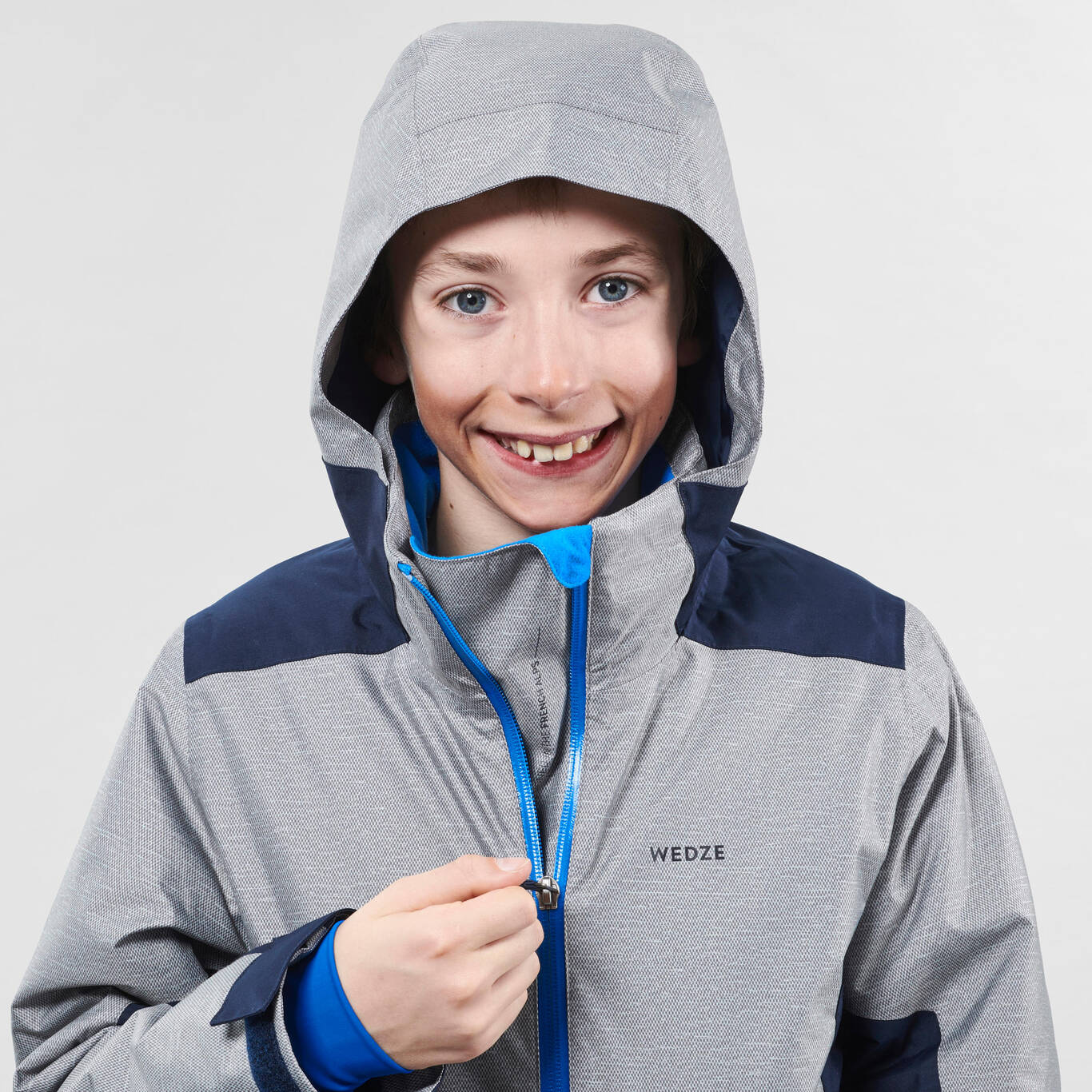 CHILDREN'S SKI JACKET 500 GREY AND BLUE Decathlon