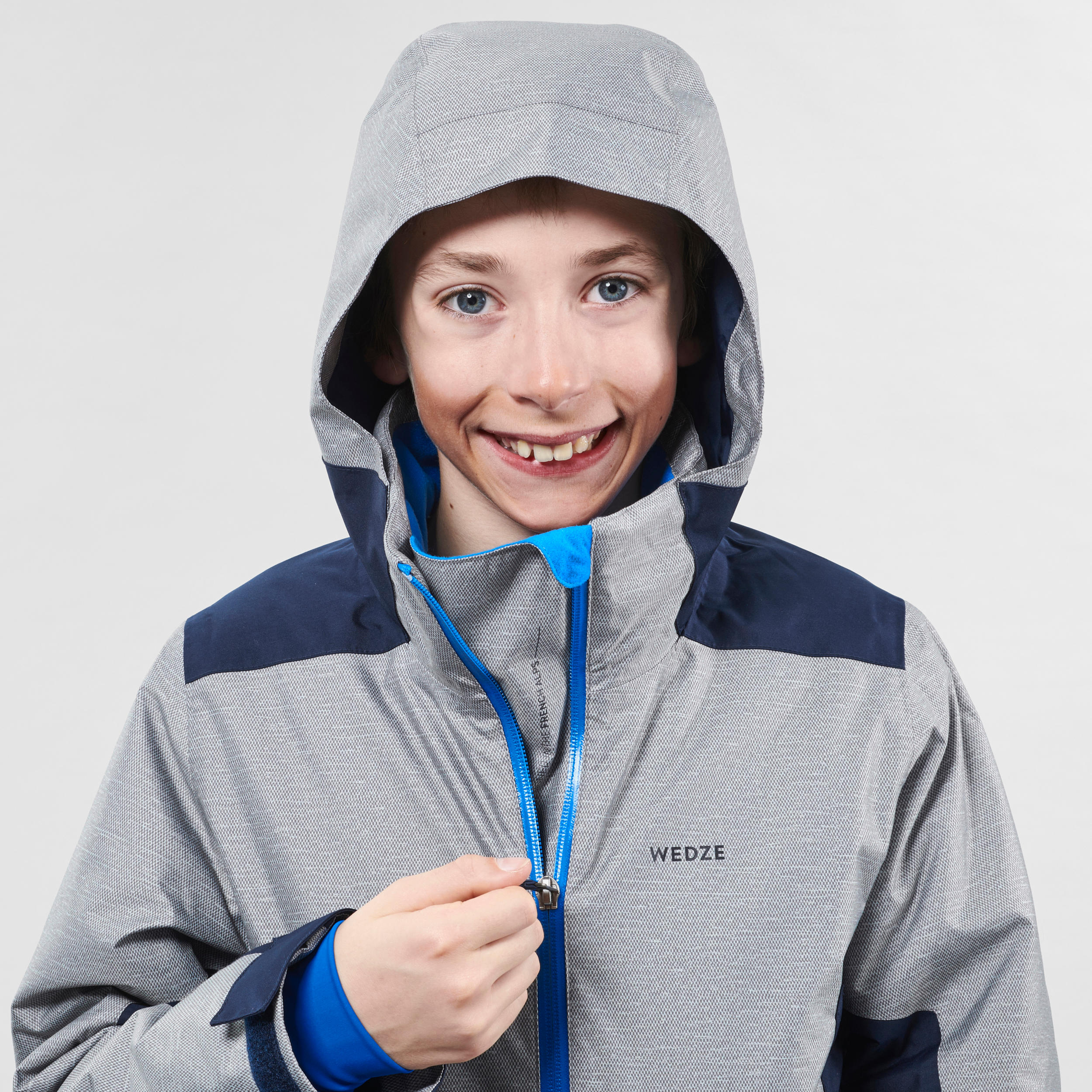 CHILDREN'S SKI JACKET 500 - GREY AND BLUE 7/13