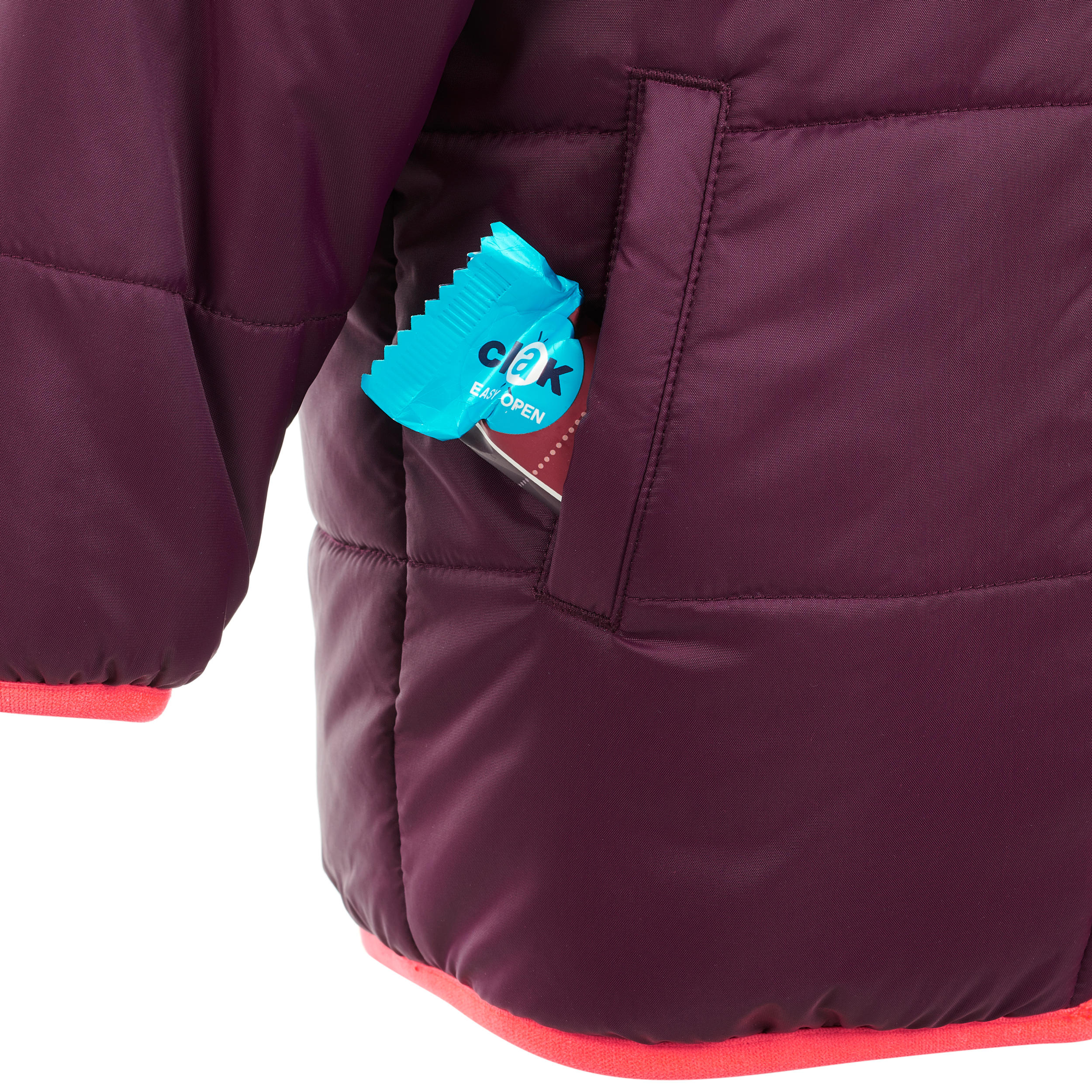 Babies' Ski/Sledge Reversible Jacket Warm - Purple 7/9