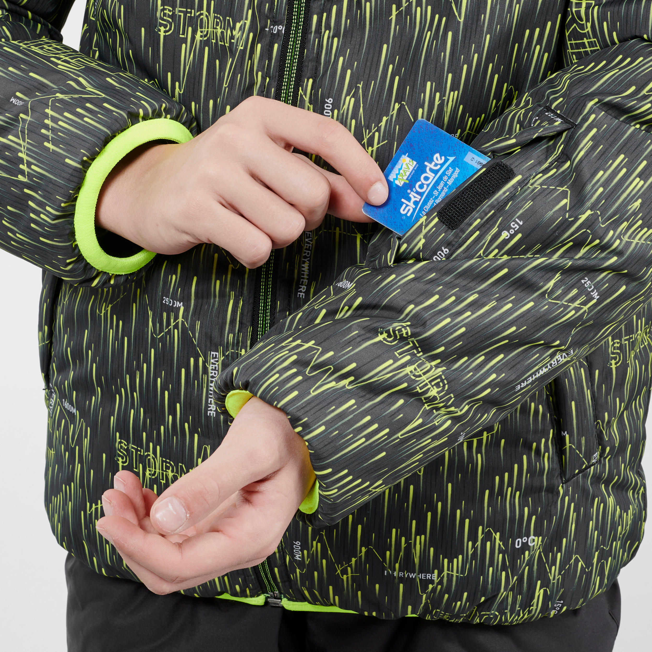 Children's Ski Jacket Warm Reverse - Black and Yellow 7/21