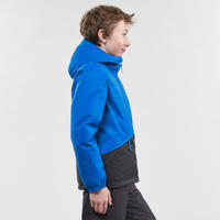 Plava dečja vodootporna jakna za skijanje 100
