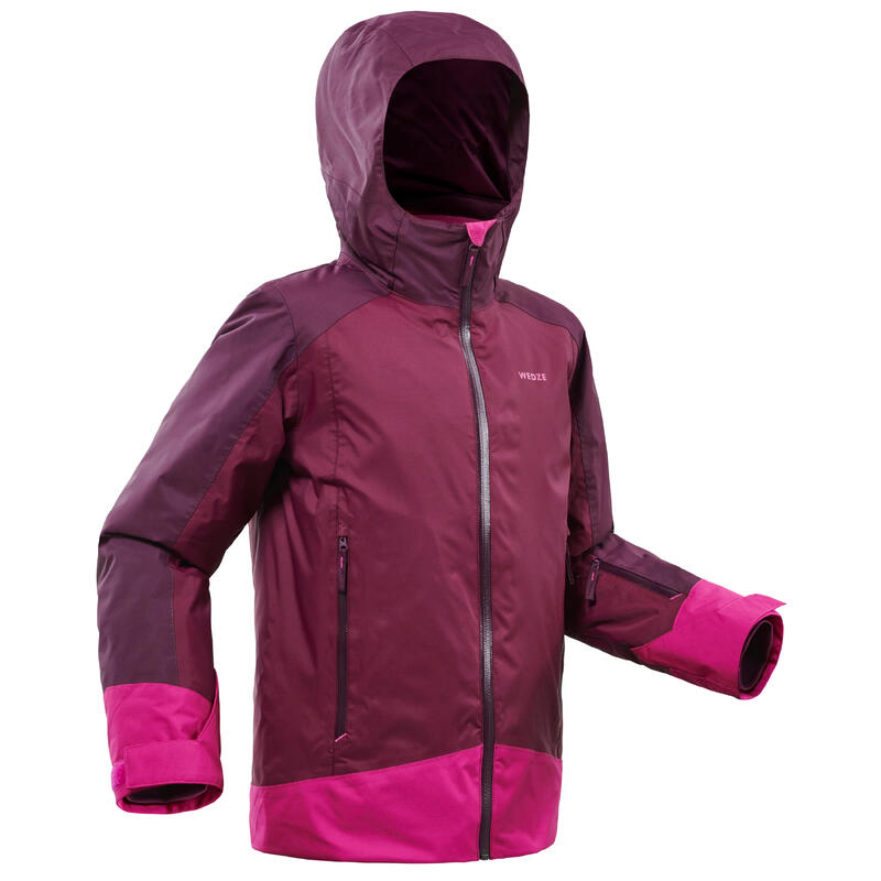 VESTE DE SKI ENFANT CHAUDE ET IMPERMEABLE 500 PRUNE
