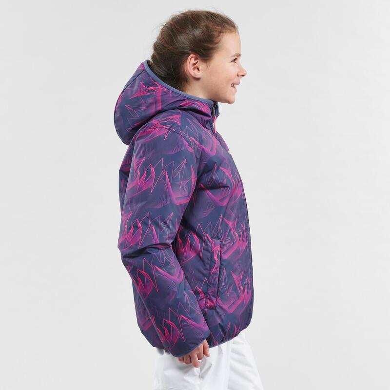 Chaqueta de Esquí y Nieve Niños Ski-P 100 Warm Reversible Azul Rosa