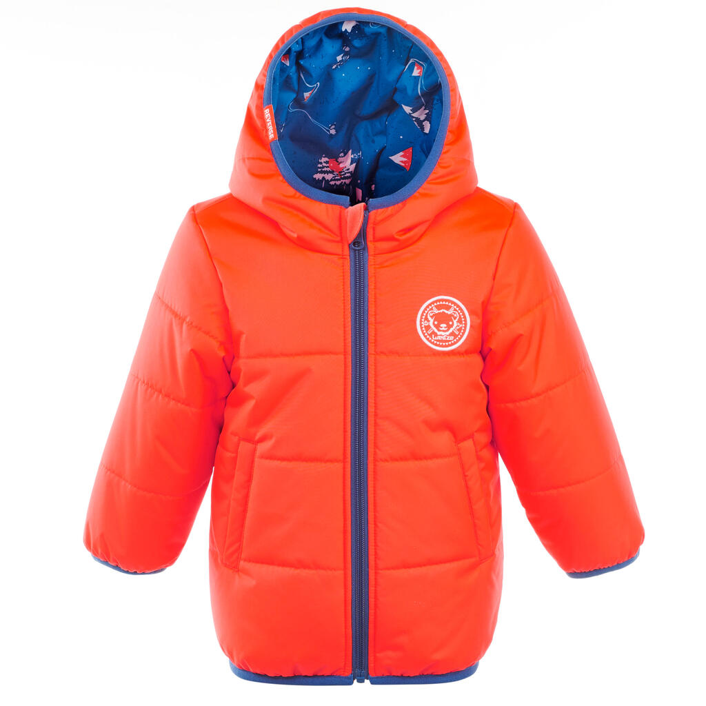 BABY SKIING/SLEDGING REVERSIBLE JACKET WARM - ORANGE