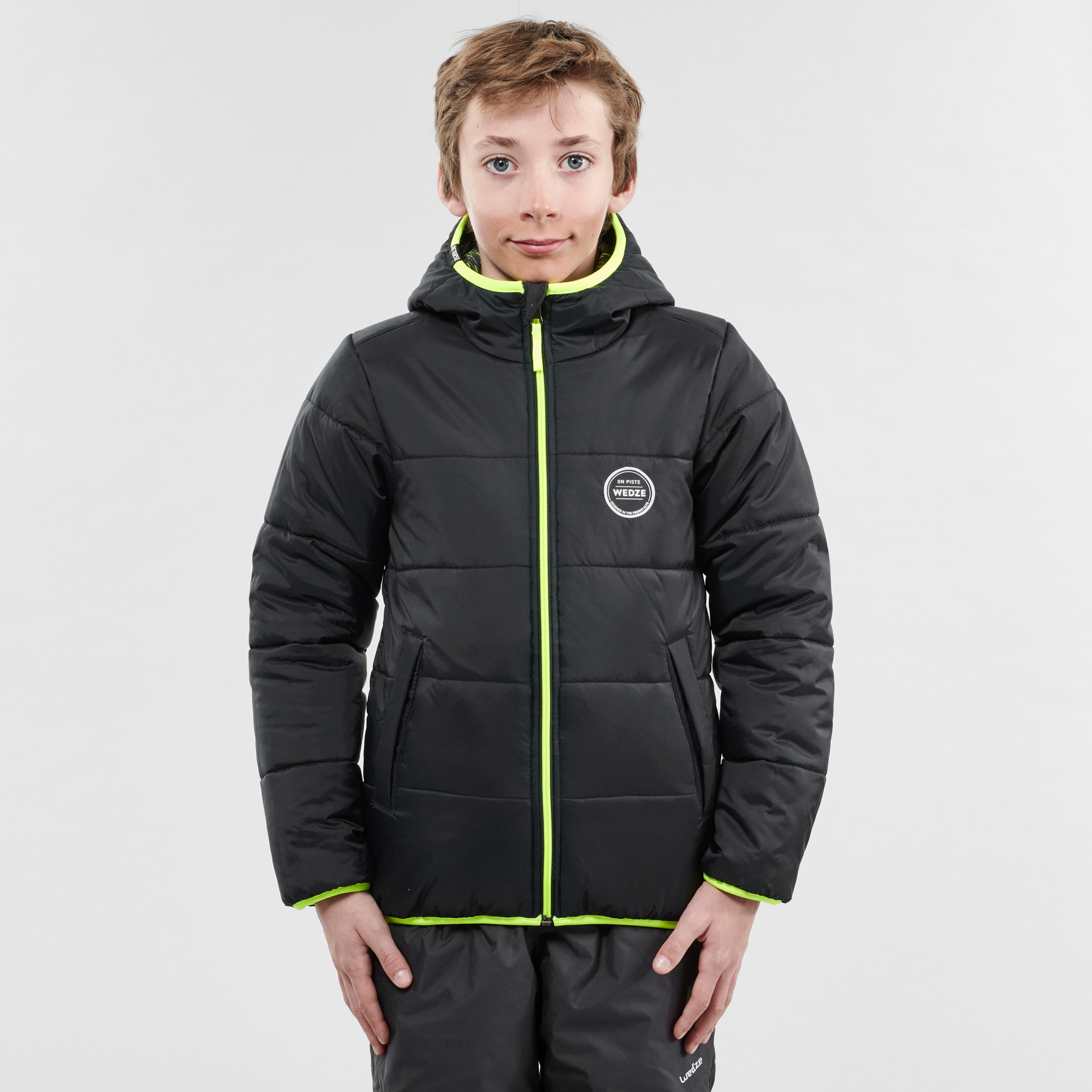 Children's Ski Jacket Warm Reverse - Black and Yellow 11/21