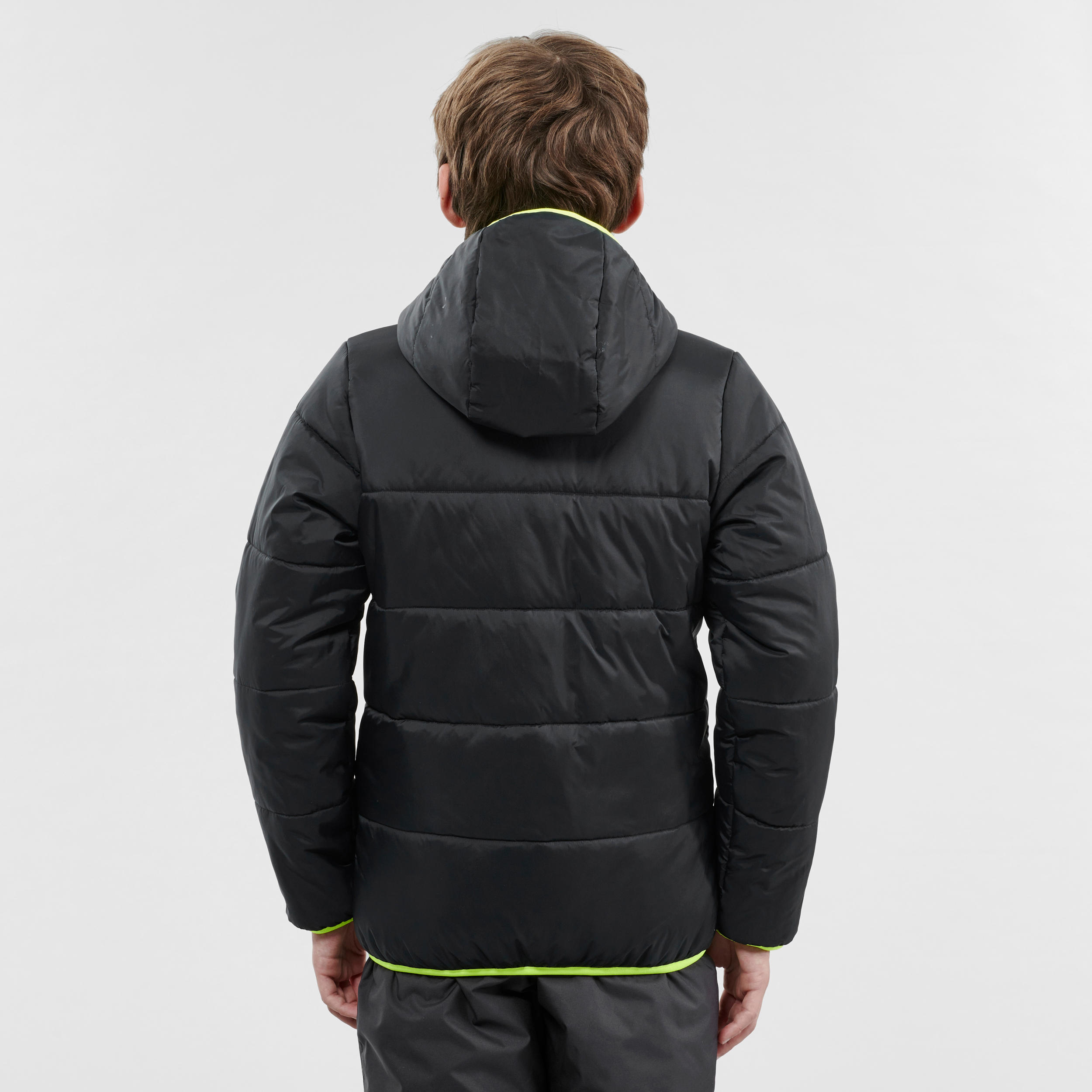 Children's Ski Jacket Warm Reverse - Black and Yellow 10/21